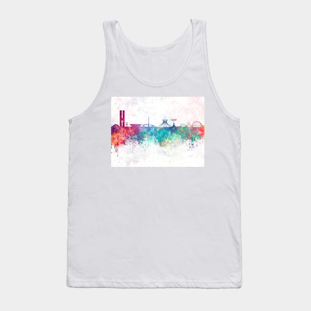 Brasilia skyline in watercolor Tank Top by PaulrommerArt